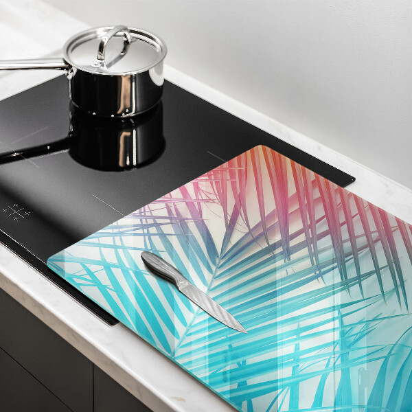 Placă din sticla protectie perete Frunze pastelate