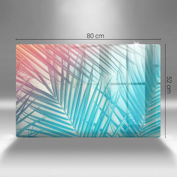 Placă din sticla protectie perete Frunze pastelate