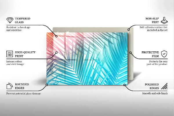 Placă din sticla protectie perete Frunze pastelate