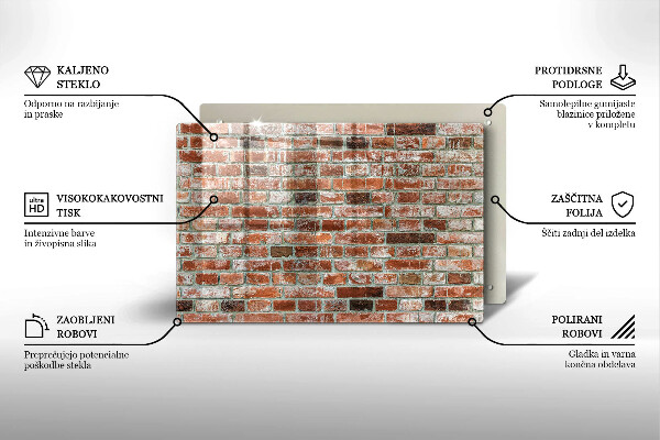 Placă din sticla protectie perete Zid vechi de cărămidă