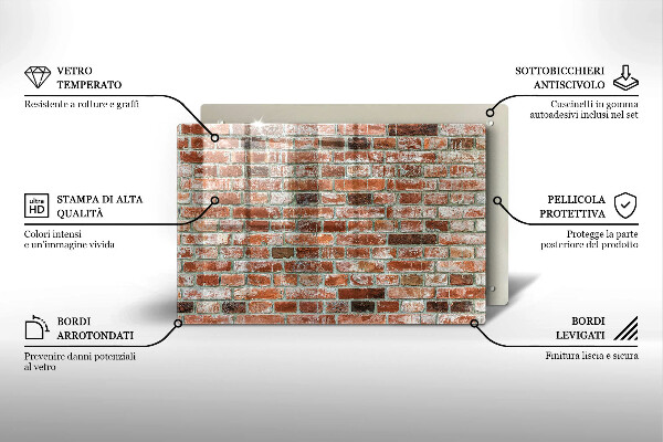 Placă din sticla protectie perete Zid vechi de cărămidă
