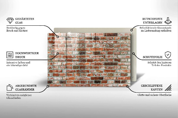 Placă din sticla protectie perete Zid vechi de cărămidă