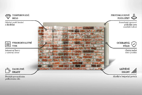 Placă din sticla protectie perete Zid vechi de cărămidă