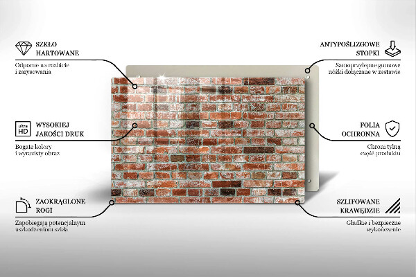 Placă din sticla protectie perete Zid vechi de cărămidă