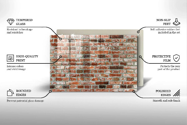Placă din sticla protectie perete Zid vechi de cărămidă