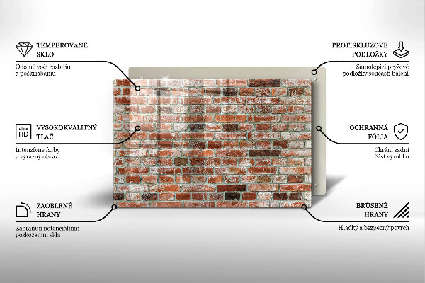 Placă din sticla protectie perete Zid vechi de cărămidă