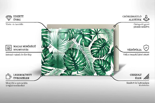 Placă din sticla protectie perete Monstera pleacă