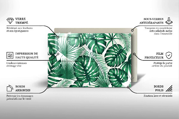 Placă din sticla protectie perete Monstera pleacă