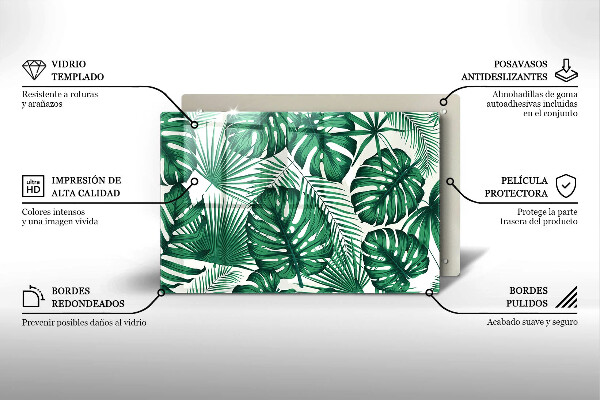 Placă din sticla protectie perete Monstera pleacă