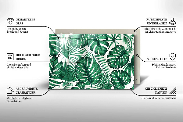 Placă din sticla protectie perete Monstera pleacă