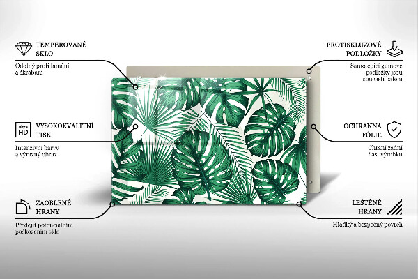 Placă din sticla protectie perete Monstera pleacă