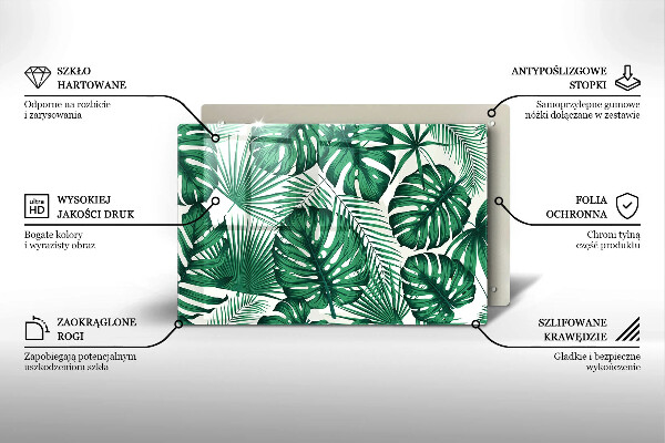 Placă din sticla protectie perete Monstera pleacă