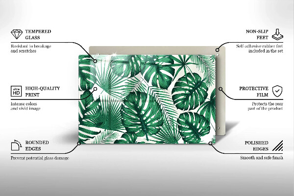 Placă din sticla protectie perete Monstera pleacă