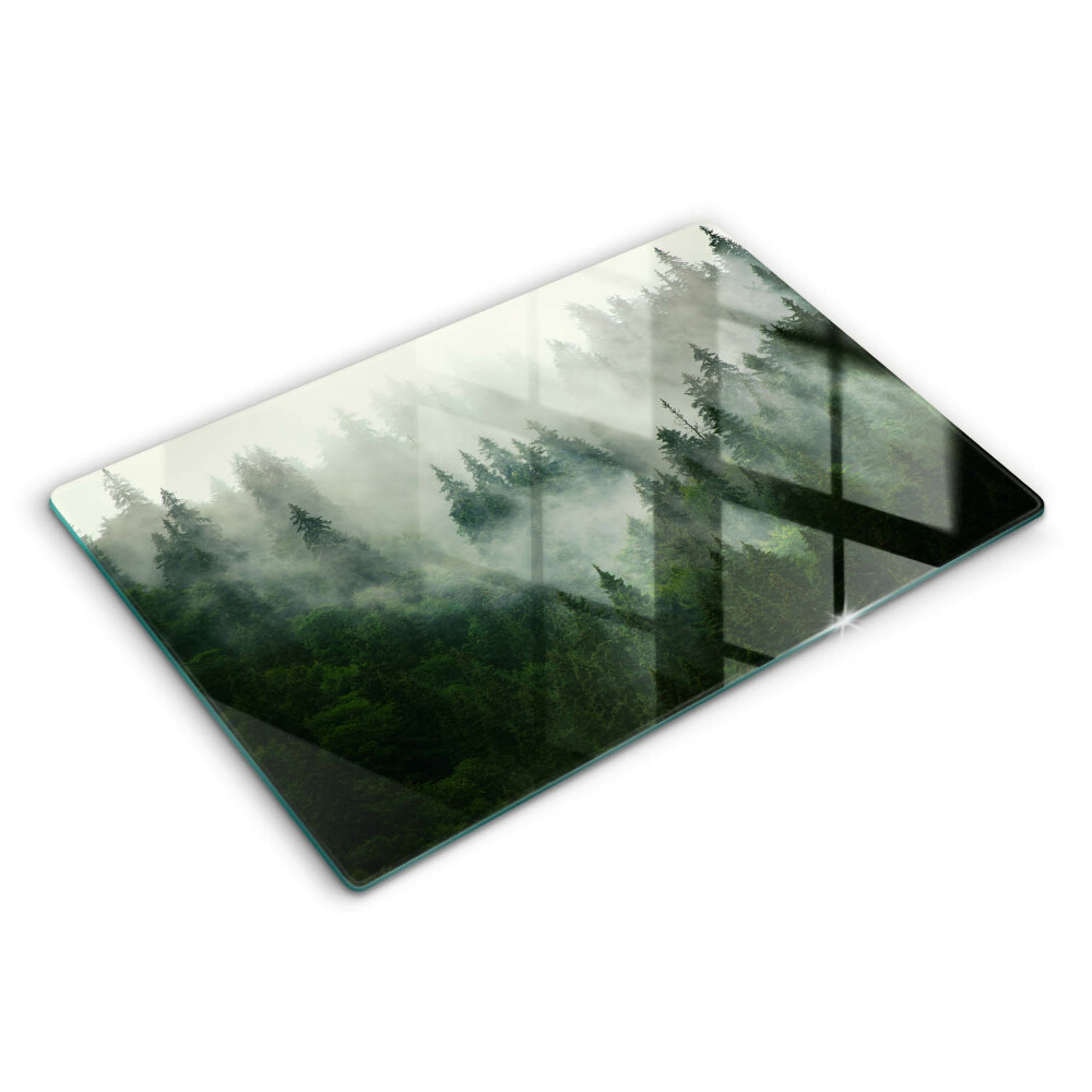 Placă din sticla protectie perete Peisaj de pădure cu ceață