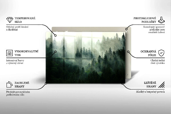 Placă din sticla protectie perete Peisaj de pădure cu ceață