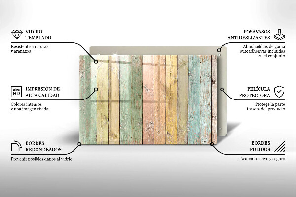 Placă din sticla protectie perete Plăci vintage colorate