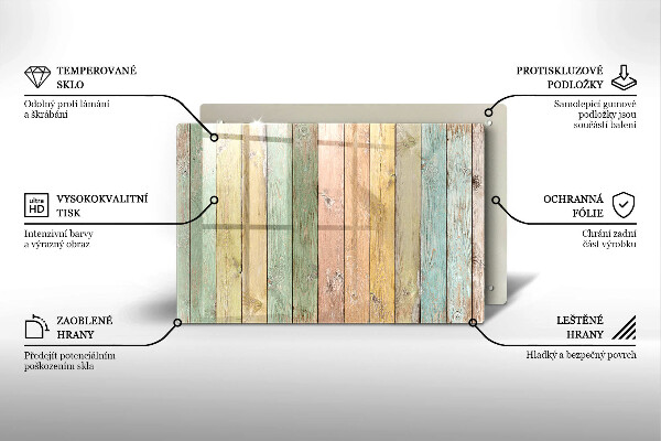 Placă din sticla protectie perete Plăci vintage colorate