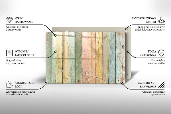Placă din sticla protectie perete Plăci vintage colorate