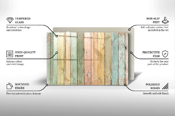 Placă din sticla protectie perete Plăci vintage colorate