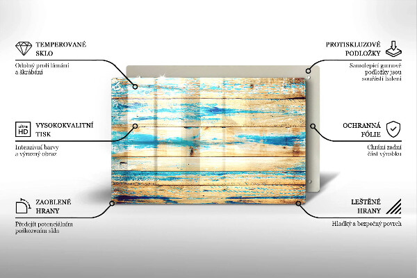 Placă din sticla protectie perete Scânduri retro din lemn