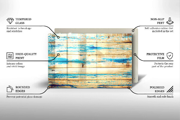 Placă din sticla protectie perete Scânduri retro din lemn