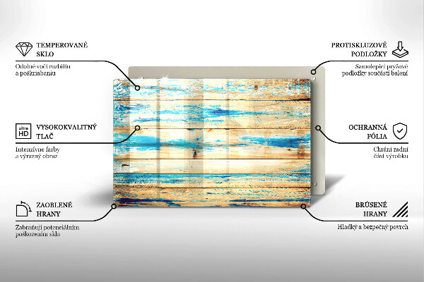 Placă din sticla protectie perete Scânduri retro din lemn