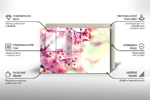 Placă sticla protectie aragaz Natură flori de măr