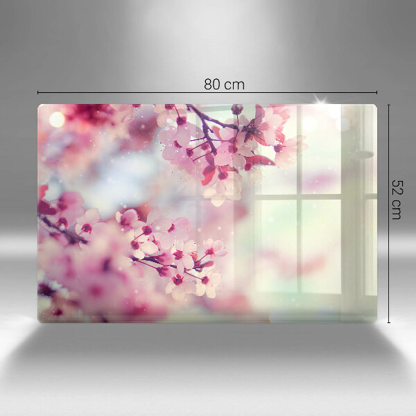 Placă sticla protectie aragaz Natură flori de măr