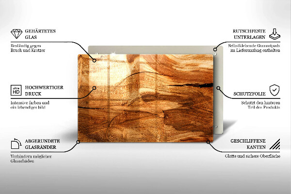 Placă sticla protectie aragaz Textura placă de lemn