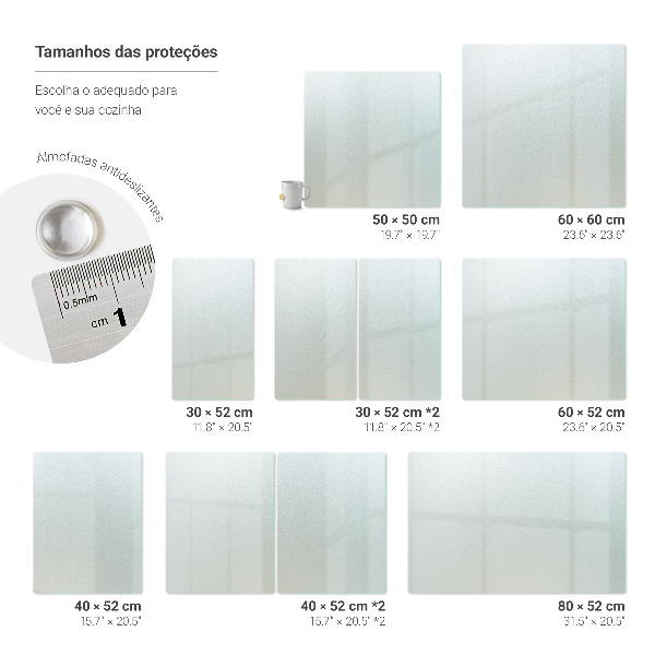 Placă din sticlă de protecție pentru perete de bucătărie în dimensiunea 60 x 52 cm