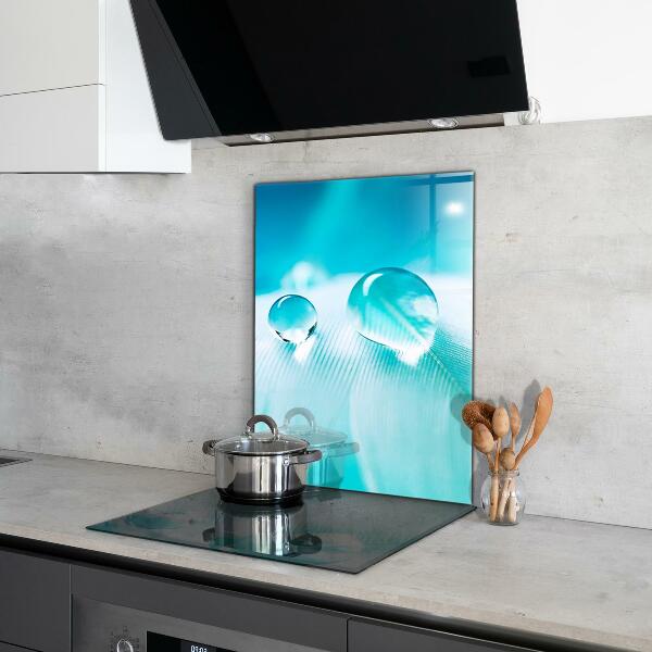 Panou sticlă bucătărie Roua pe pene delicate