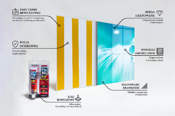 Panou sticlă bucătărie Roua pe pene delicate