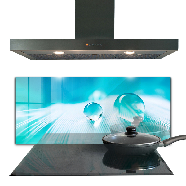 Panou sticlă bucătărie Roua pe pene delicate