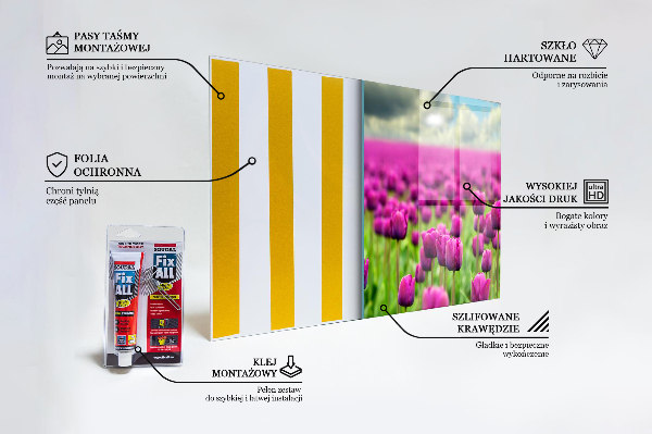 Panou sticlă bucătărie Câmp de luncă de lalele roz