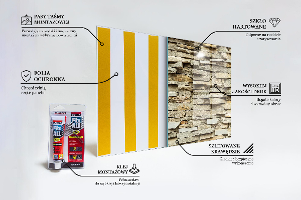 Sticlă bucătărie Cărămizi naturale