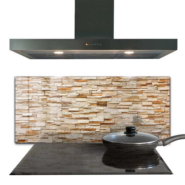 Sticlă bucătărie Zid de piatră naturală