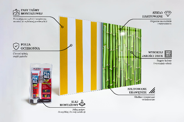 Sticlă printata bucătărie Bambus asiatic