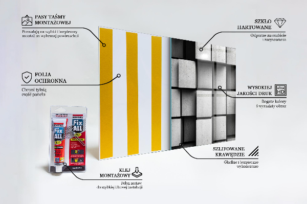 Sticlă bucătărie Cuburi model geometric