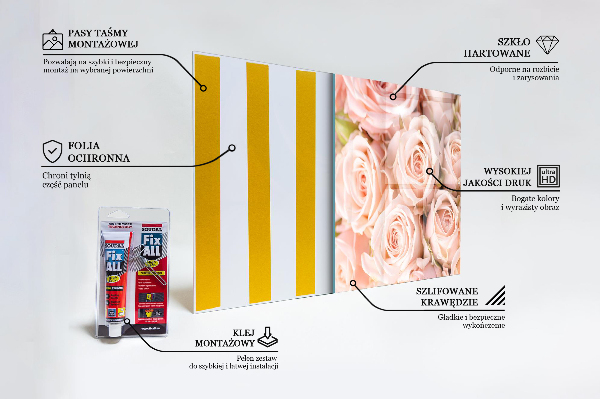 Sticlă printata bucătărie Buchet de trandafiri delicati