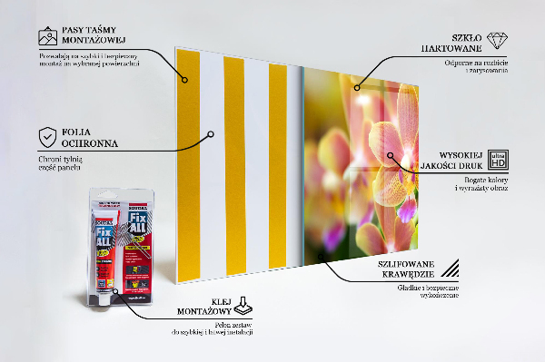 Sticlă bucătărie Orhidee portocalie