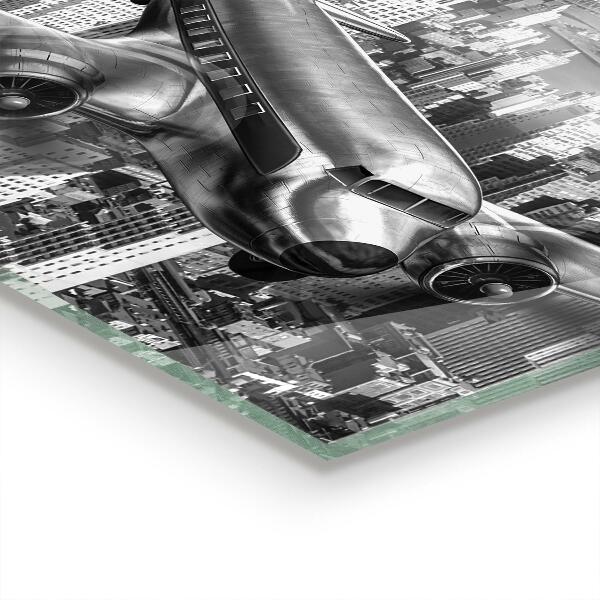 Sticlă bucătărie Avionul peste new york