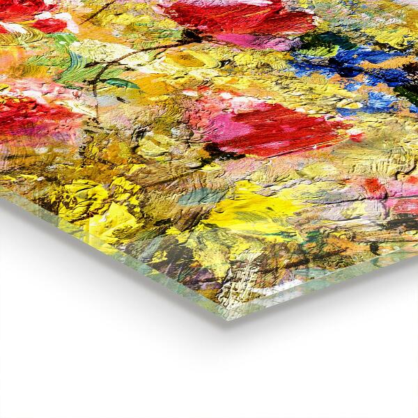 Sticlă printata bucătărie Pictură în ulei summer meadow