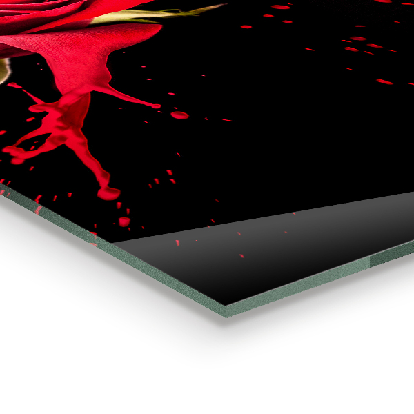 Sticlă printata bucătărie Rezumat trandafir roșu