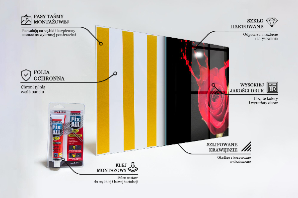 Sticlă printata bucătărie Rezumat trandafir roșu