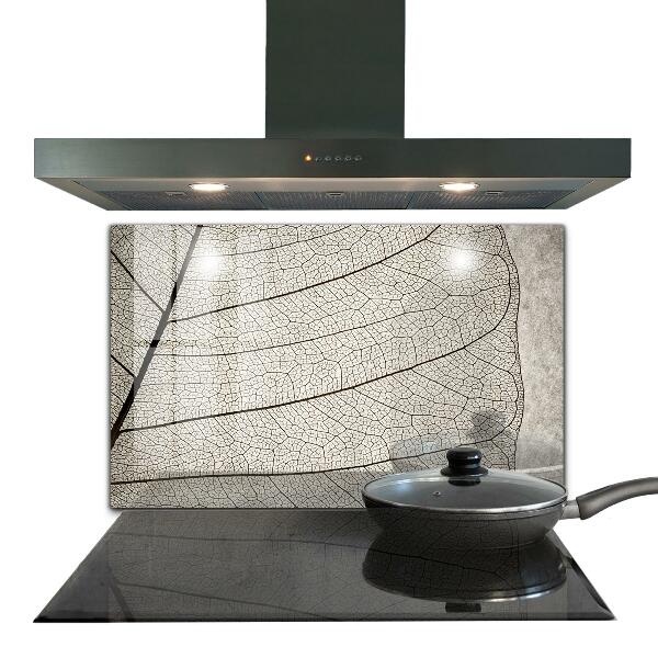 Sticlă printata bucătărie Textura frunzei sepia