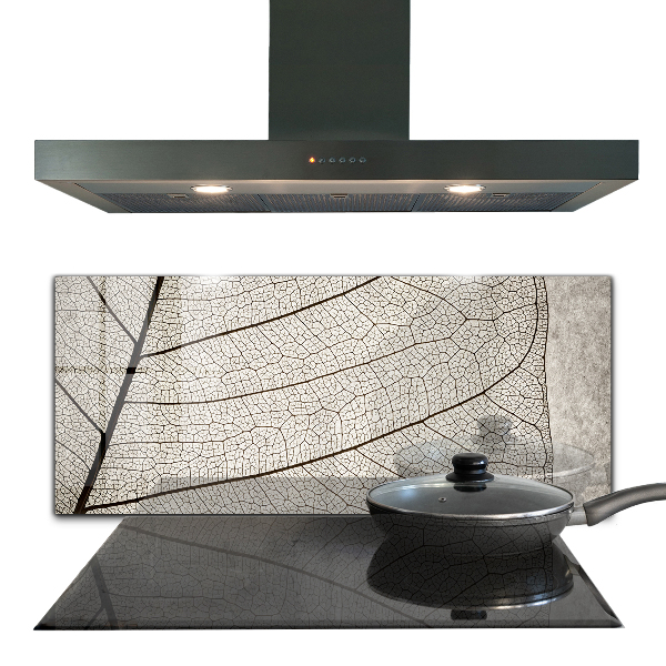 Sticlă printata bucătărie Textura frunzei sepia