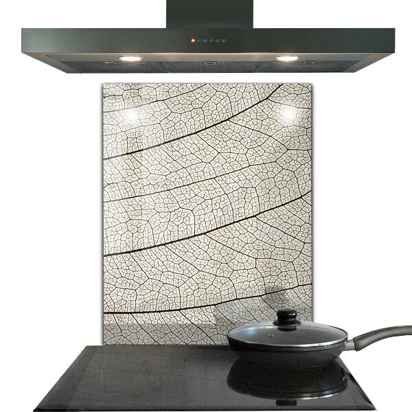 Sticlă printata bucătărie Textura frunzei sepia