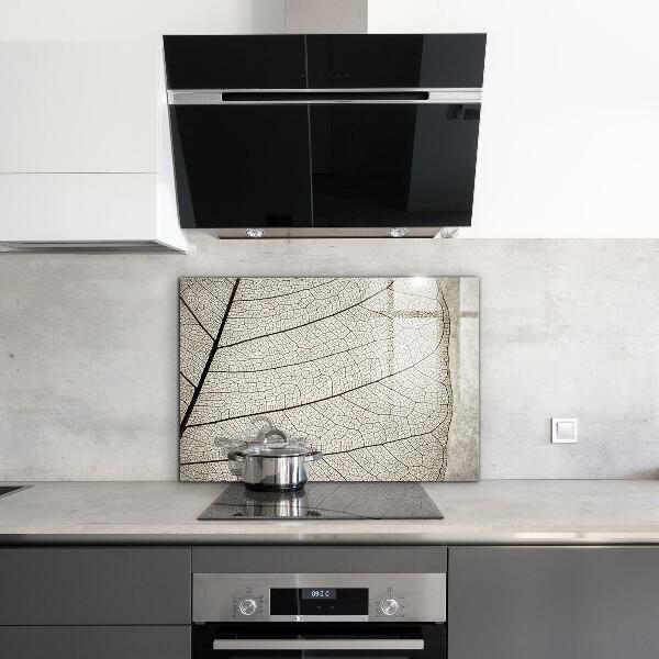 Sticlă printata bucătărie Textura frunzei sepia