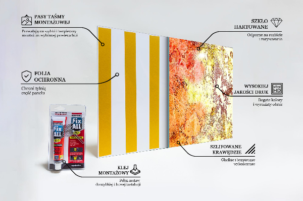 Sticlă bucătărie Abstracție portocalie