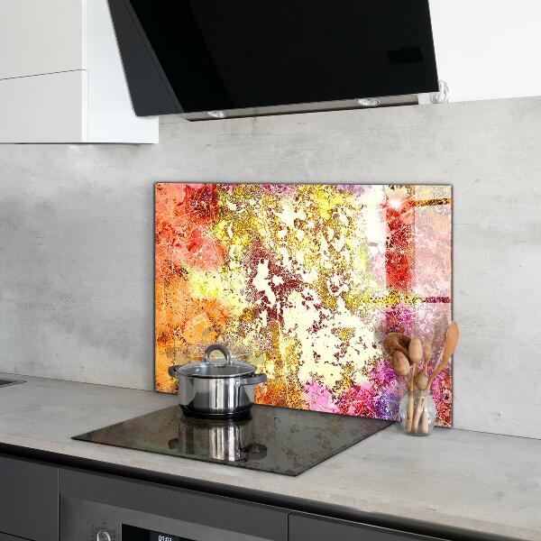 Sticlă bucătărie Abstracție portocalie